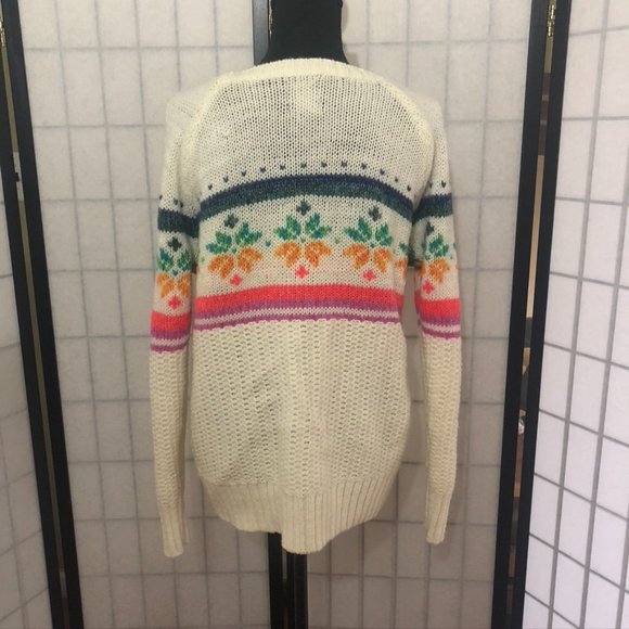 AMERICAN EAGLE Jegging Sweater Snowflake Rainbow Large Christmas Winter - Picture 7 of 7